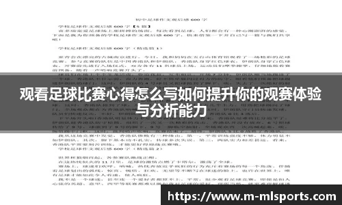 观看足球比赛心得怎么写如何提升你的观赛体验与分析能力
